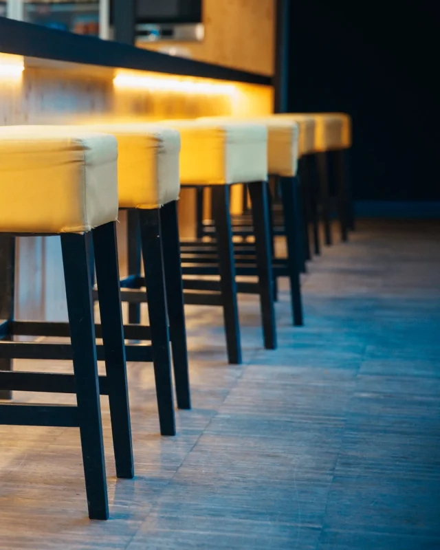 Small timber-fitted bar room standing empty