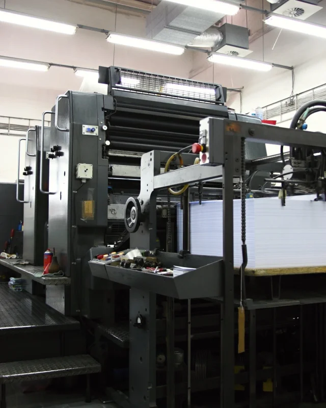 Stopped production line on a silent factory floor