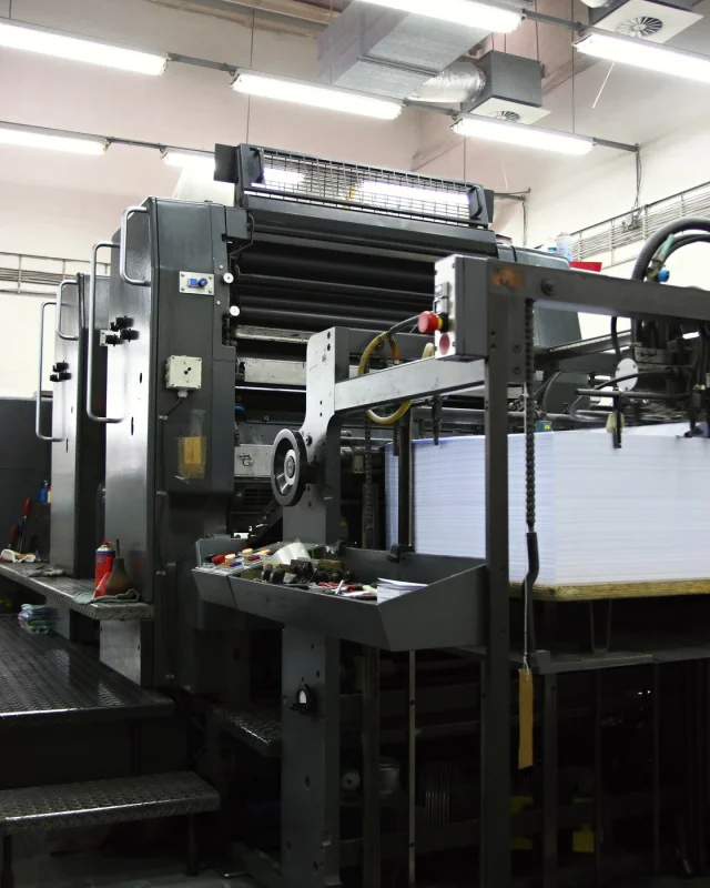 Workshop interior with plant and machinery