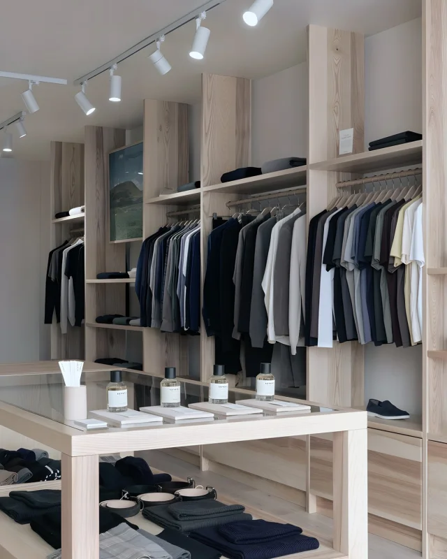 Shop interior with fixtures and stock on shelving